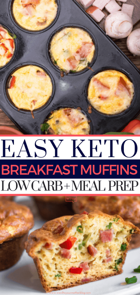 Easy Keto Egg Muffins Need a keto breakfast recipe you can make ahead on meal prep day? These easy low carb muffins are perfect for the ketogenic diet & busy mornings! With only 1.5 net carb per muffin this is the best keto breakfast recipe to take on the go & makes a fabulous keto snack! #ketorecipes #ketodiet #ketogenic #lowcarb #lowcarbrecipes #breakfast