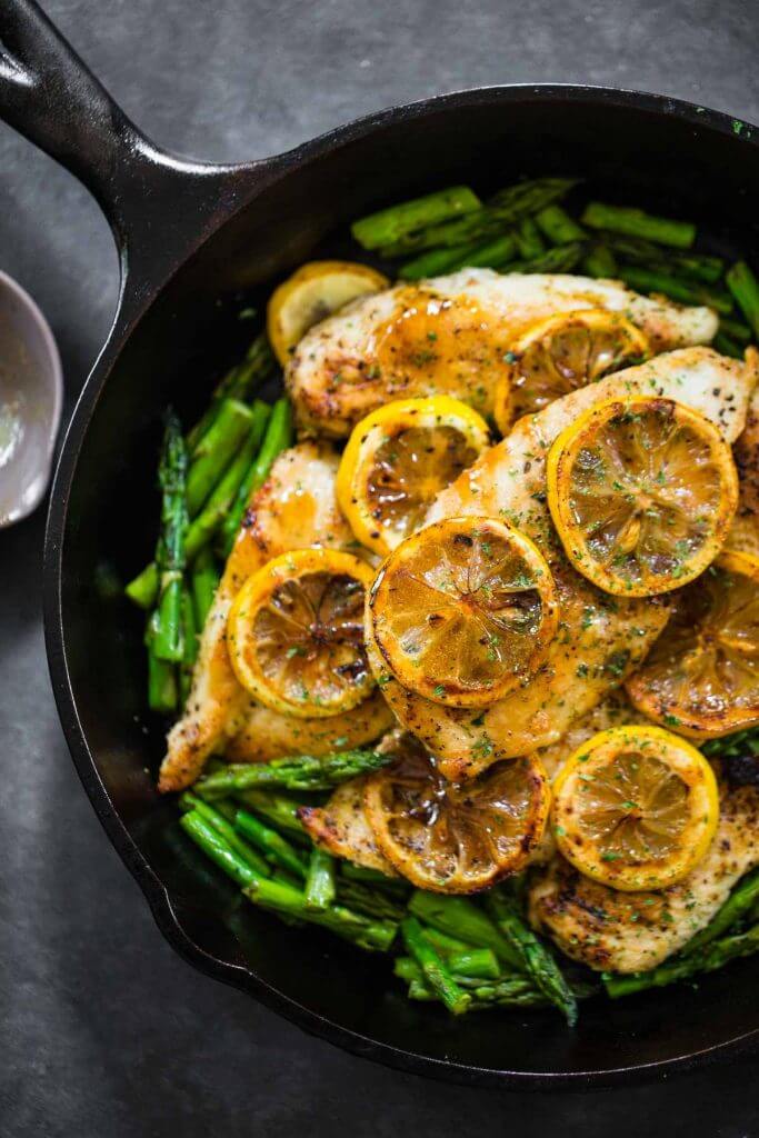 Clean Eating Dinner Recipes Easy healthy dinner ready in 30 minutes or less! Love this 5 ingredient lemon chicken from Pinch of Yum! The easiest clean eating dinner recipe ever! 