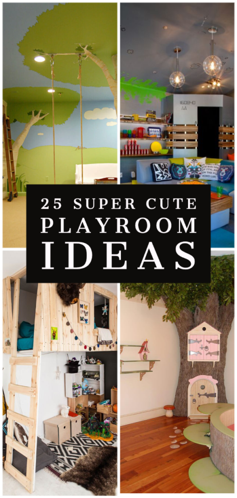 25 playroom ideas to inspire you to design a fun and organized playroom for your kids! From creative DIY decor, art and indoor play ideas to how to convert a nursery or bedroom to a playroom we’ve got you covered with awesome playroom ideas the entire family will love! #playroom #playroomideas #kidsroom 
