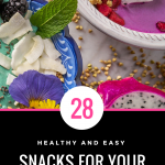 28 Healthy Snacks for Kids! Whether you're looking for easy healthy snacks for school, after-school snacks or on the go snacks for your picky eater this collection of 28 healthy snacks for kids has you covered! From quick & fun snack for lunch to no bake treats you’ll find a healthy snack idea for kids here! #cleaneatingsnacks #snacks #healthysnacks #healthyrecipes #kidfood #kidrecipes #easysnacks