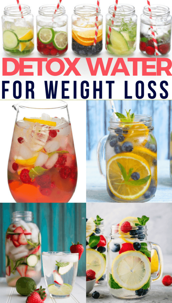 Lose weight with these fat burning detox water recipes! Whether you’re looking for flat belly water for bloating or detox recipes for a body flush cleanse you’ll love this collection of 20 detox water recipes! The Jillian Michaels recipe helped me lose 10 lbs! Infused with healthy fruits like pomegranate, strawberry, lemon & ginger detox/teatox water comes with lots of health benefits from boosting energy to clear skin! #detoxfoods #detox #detoxwater #infusedwater #jillianmichaels 