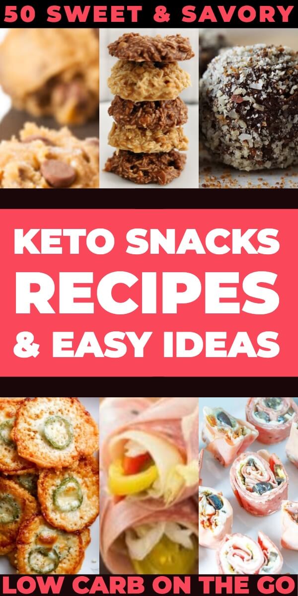 50 Keto Snacks! Losing weight on the ketogenic diet is easy with these low carb keto snack recipes & ideas! I’ve lost 90 pounds on the keto diet & these sweet & savory keto snack ideas curbed my cravings! This collection covers keto snacks on the go, fat bombs, keto appetizers & easy low carb no bake treats! Grab the printable snack cheat sheet & save these recipes - especially if you’re a keto diet beginner! #keto #ketorecipes #lowcarb #sugarfree #healthysnacks