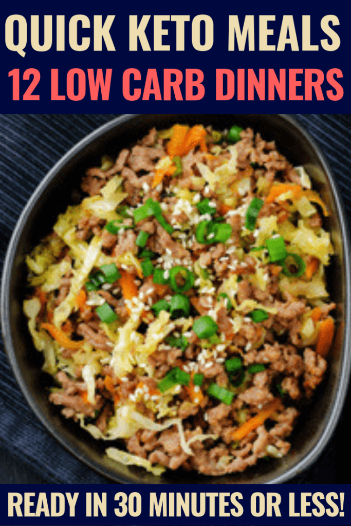 Looking for easy keto recipes? Check out these quick fix low carb keto dinner recipes! Seriously, the best low carb keto recipes for dinner! Whether you’re looking for chicken, pork, shrimp, or a vegetarian keto meal fast you’ll find it here in this collection of easy keto dinner ideas! #keto #ketorecipes #ketogenic #ketodiet #lowcarb #lowcarbdiet #lowcarbrecipes #weightloss