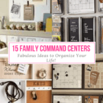 A family command center is a perfect way to organize a busy family! These DIY family command center ideas will help you organize and keep track of your mail, calendars, kid’s homework, backpacks, and school papers! Get your house and life organized for back to school now with these inspiring family command centers for your kitchen or office!