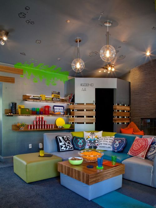 25 playroom ideas to inspire you to design a fun and organized playroom for your kids! From creative DIY decor, art and indoor play ideas to how to convert a nursery or bedroom to a playroom we’ve got you covered with awesome playroom ideas the entire family will love like this one from Kropat Interior Designs! #playroom #kidsroom