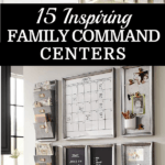 A family command center is a perfect way to organize a busy family! These DIY family command center ideas will help you organize and keep track of your mail, calendars, kid’s homework, backpacks, and school papers! Get your house and life organized for back to school now with these inspiring family command centers for your kitchen or office!