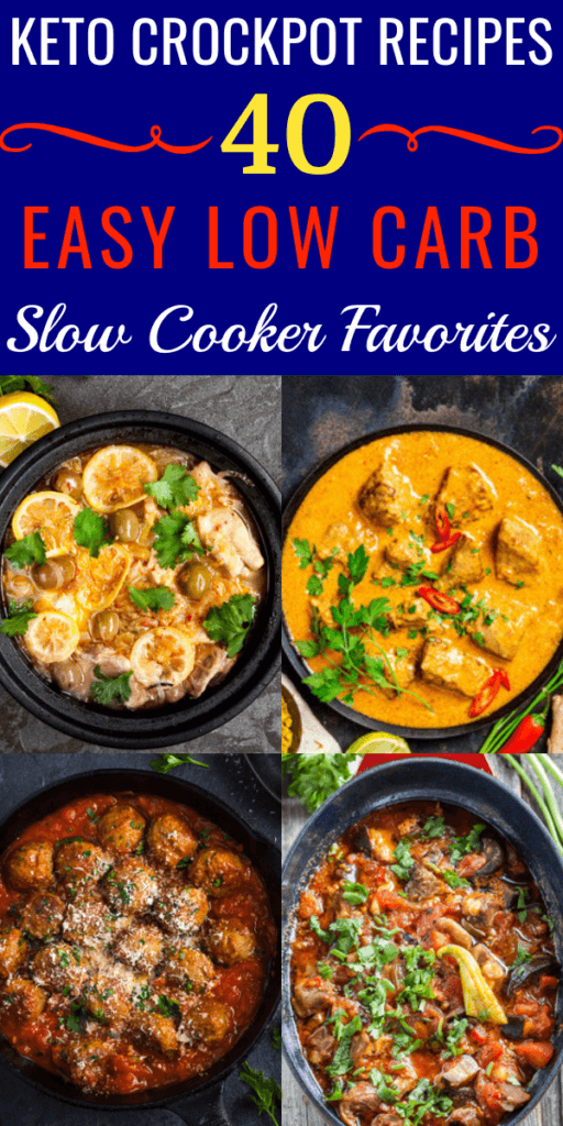 40 Keto Crockpot Recipes! Finding slow cooking keto recipes for dinner just got easier with these 40 ketogenic diet recipes for your crockpot! And there’s tons of variety with low carb recipes with chicken, beef, pork, & ground turkey plus roasts, soups, & chilis! There’s even a few vegetarian and dairy free options! Best keto recipes for the crockpot ever! #keto #ketogenic #ketorecipes #crockpot #crockpotrecipes
