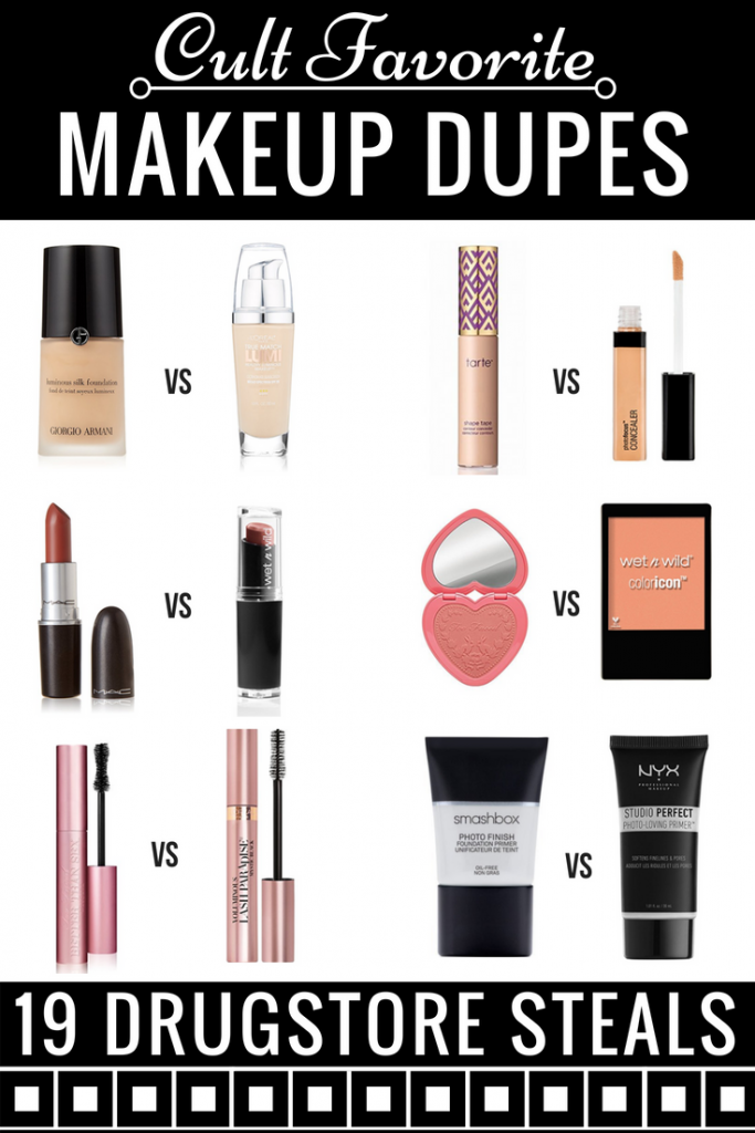 Best Drugstore Makeup Products! Looking for makeup on a budget? From foundation dupes to eyeshadow palettes and mascaras to drugstore lipstick dupes you have to see to believe this list of drugstore dupes for high-end makeup for less has all the cult favorites: Elf, MAC, Urban Decay & more! Whether you’re looking for concealers, primers, blushes or bronzers, this list of drugstore dupes has you covered! #drugstorebeauty #drugstoremakeup #beauty #makeup #makeupdupes