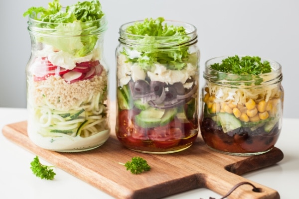 The Best Veggie Mason Jar Salad {Two Ways!} - The Girl on Bloor