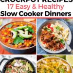 17 Clean Eating Crockpot Recipes If you’re eating clean then check out these healthy slow cooking dinner recipes! From delicious chicken and easy crockpot pork to yummy vegetarian soups-the search for easy clean eating dinner recipes is over! With Paleo, Whole30, and Gluten-free options this is the best collection of clean eating crockpot recipes for weight loss! #cleaneating #healthy #healthyrecipes #crockpot #crockpotrecipes #slowcooker #dinner