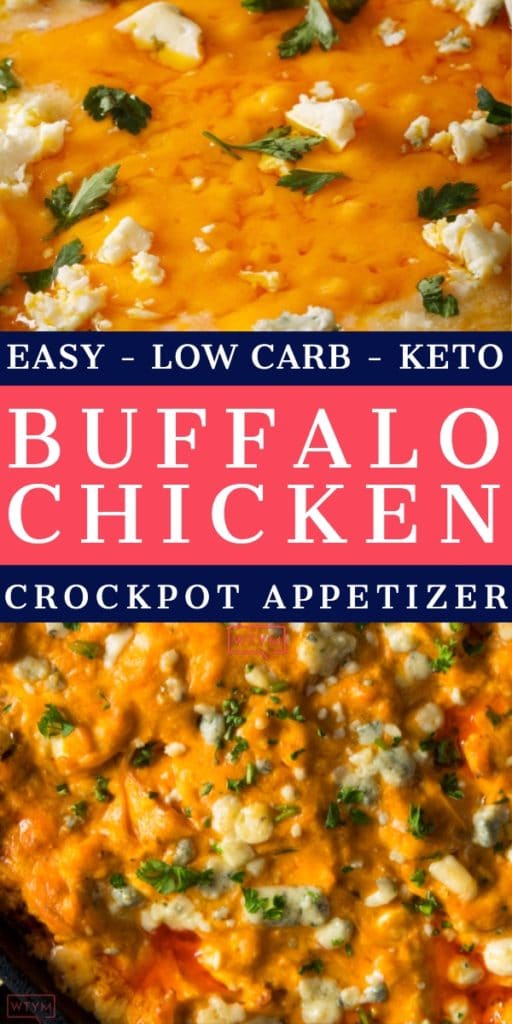 Keto Buffalo Chicken Dip! If you need an easy keto appetizer check out this low carb Buffalo Chicken Dip recipe with chicken, cream cheese, Frank’s Hot Sauce & Blue Cheese! Slow cook this keto appetizer in your crockpot or bake in the oven - either way, you’ve got the best Buffalo Chicken dip for tailgating & parties! Saving for the holidays & Superbowl! Yum! #keto #lowcarb #buffalochickendip #dip #appetizer #gameday #gamedayfood #holidayappetizer #buffalochicken