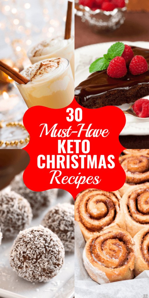 30 Keto Christmas Recipes! The best low carb Christmas recipes for the feast of your dreams! Lose weight during the holidays with the best Christmas food on the keto diet! From green beans to sugar cookies and eggnog, friends and families will love these low carb, keto Christmas recipes! #keto #ketorecipes #lowcarb #Christmasrecipes