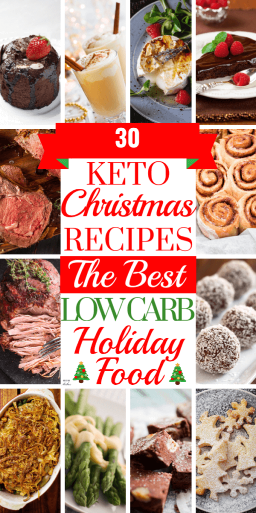 30 Keto Christmas Recipes The best low carb Christmas recipes for the feast of your dreams! Enjoy the holidays with the best Christmas food on the keto diet! From green beans to sugar cookies and eggnog, friends and families will love these keto Christmas recipes! Your Christmas menu is covered with these low carb side dishes, keto appetizers, mains, and desserts! Pin the best keto Christmas recipes here! #keto #ketodiet #lowcarb #lowcarbdiet #ketorecipes #ketoChristmas #ketodessert #nobake