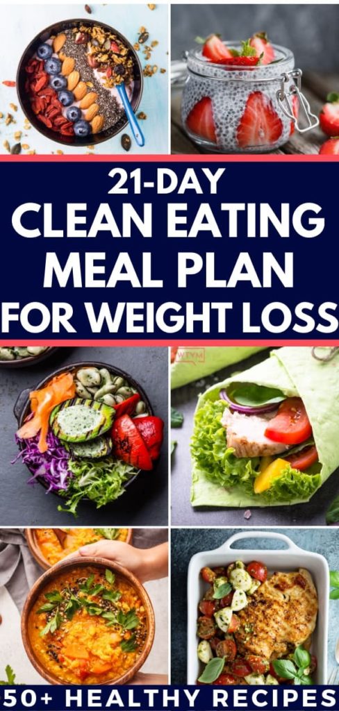 If you’re looking for healthy recipes for weight loss here’s all you need to start eating clean-the easy way! These easy clean eating recipes for breakfast, lunch, and dinner are full of fat burning foods to help you lose belly fat and lose weight. Whether you’re on the 21 Day Fix, or high-protein, low carb diet you’ll love this clean eating meal plan designed to help you meet your health, weight loss, and fitness goals while eating delicious, healthy meals! #healthyrecipes #cleaneating