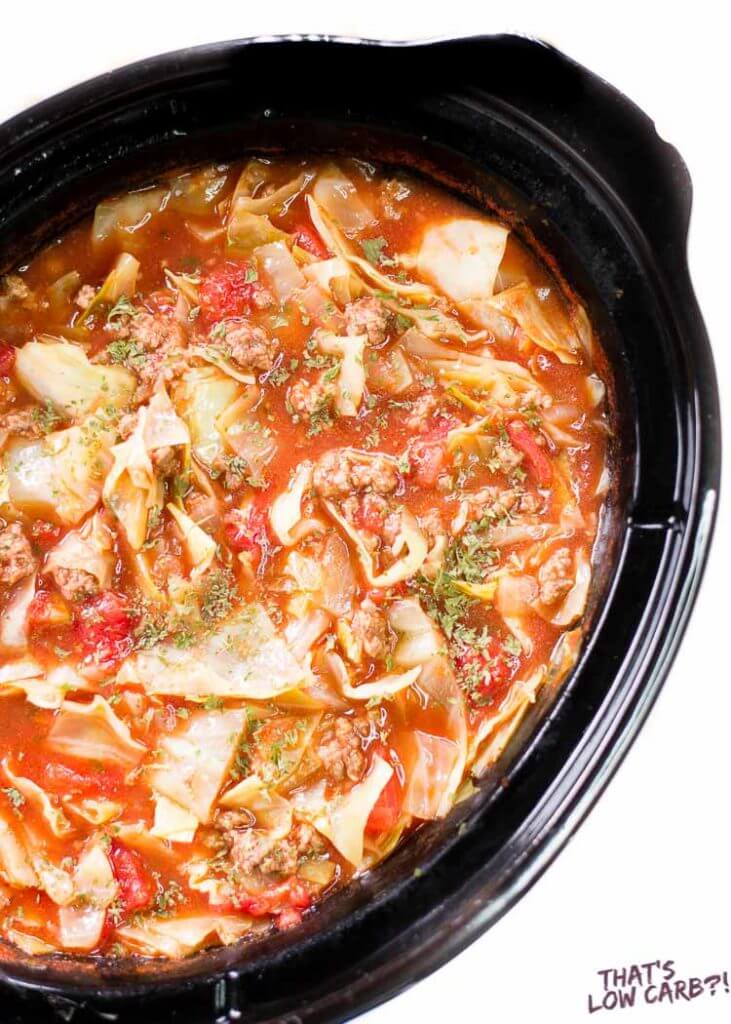 25 Keto Crockpot Recipes! These slow-cooking keto crockpot recipes for dinner make clean eating on the keto diet easy! And there’s tons of variety from healthy keto crockpot chicken, beef, roasts, and pulled pork to low carb soups and chilis plus vegetarian recipes with cabbage and mashed cauliflower that are divine! Don’t miss these keto crockpot recipes! #keto #ketogenic #ketodiet #ketogenicdiet #ketorecipes #crockpot #crockpotrecipes #lowcarb