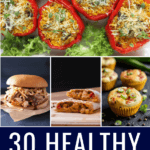 Healthy freezer meals to make ahead for the week! The best easy, budget friendly recipes for busy families! Making meals for breakfast, lunch, and dinner has never been easier with these 30 healthy freezer meal recipes! From easy breakfast burritos to clean eating snacks, and freezer-friendly low carb casseroles you’ll find a new favorite to add to your crockpot & weekly meal prep plan! #freezermeals #healthy #mealprep #makeahead