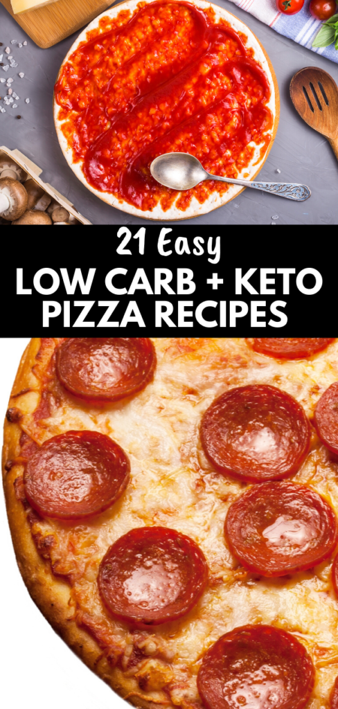 21 Easy Low Carb Keto Pizza Recipes These simple keto pizza recipes and low carb pizza crusts are pure magic! If you’re missing pizza on a low carb diet then you need to try these easy keto crusts with almond flour, cauliflower or coconut flour! Or try a keto pizza casserole, fathead dough keto pizza roll ups or crustless keto pizzas! Seriously, these keto pizza recipes helped me overcome cravings and lose weight on the keto diet! Bonus points for being family friendly, healthy dinner recipes! #ketorecipes #ketopizza #lowcarbpizza #ketogenicdiet #pizza #lowcarb 
