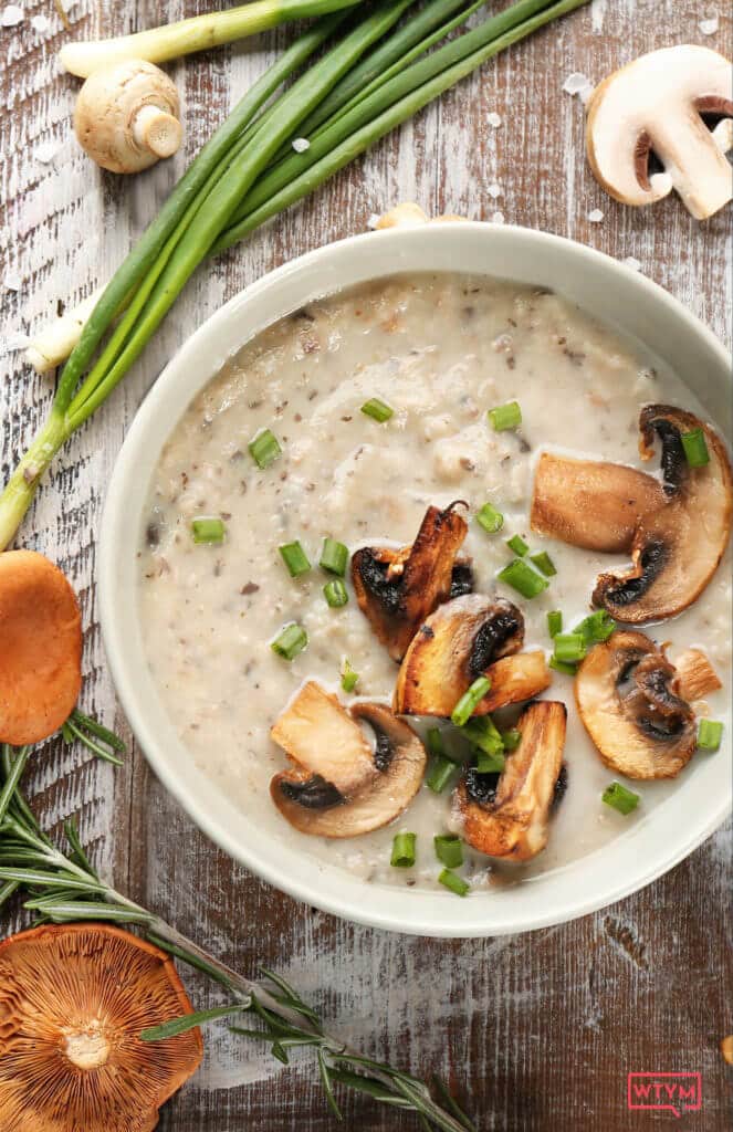 Keto Cream of Mushroom Soup. This rich & creamy gluten-free, low carb cream of mushroom soup is simple & delicious! Indulge in the ultimate comfort food guilt-free! Rich and creamy with 4.4 net carbs per serving! Perfect to use in recipes or as a meal! #keto #ketorecipes #lowcarbrecipes #glutenfree