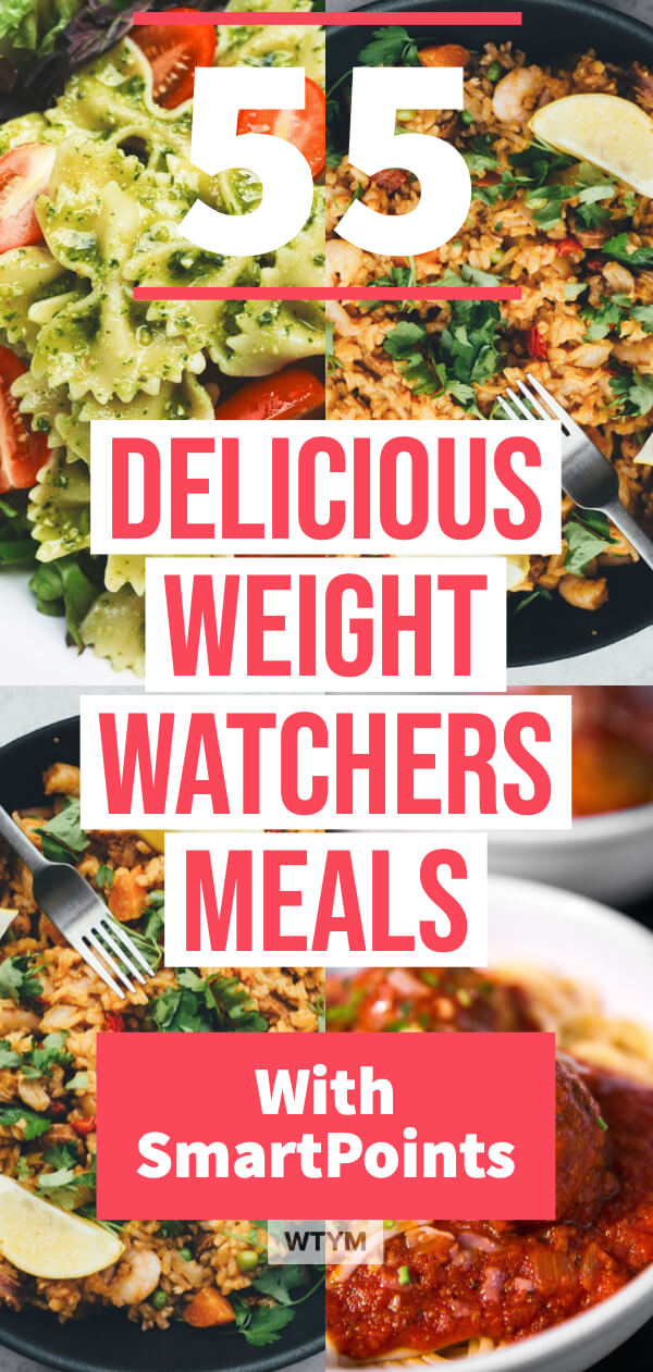 Weight Watchers Meals with SmartPoints! If you’re looking for easy and delicious Weight Watchers meals to help you lose weight or eat healthy then you need this collection of Weight Watchers recipes! Over 55 healthy recipes for breakfast, lunch, dinner and dessert plus 10 Weight Watchers snacks under 1 SmartPoint! Losing weight on the Weight Watchers diet has never tasted better! #ww #smartpoints #healthy #WTYM