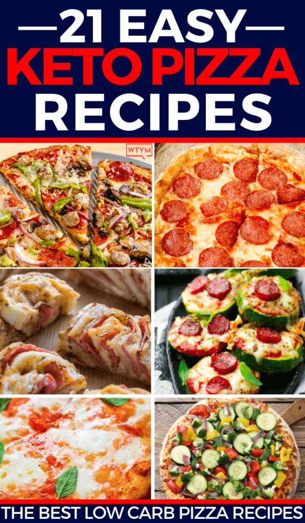 These are the keto pizza recipes everyone on the ketogenic diet must have! We’re talking low carb Fathead, almond & coconut flour, cauliflower and cream cheese gluten-free crusts loaded with pepperoni, sausage, chicken, mushrooms, veggies & cheese! 13 low carb keto pizzas plus easy keto casserole recipes, pizza stuffed mushrooms, pizza rolls, and zucchini pizza bites to bring the ultimate comfort food back to family dinner! #keto #ketorecipes #lowcarb #WTYM #pizza