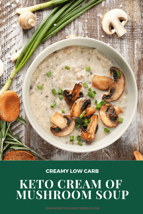 Keto Cream of Mushroom Soup. This rich & creamy gluten-free, low carb cream of mushroom soup is simple & delicious! Indulge in the ultimate comfort food guilt-free! Rich and creamy with 4.4 net carbs per serving! Perfect to use in recipes or as a meal! #keto #ketorecipes #lowcarbrecipes #glutenfree
