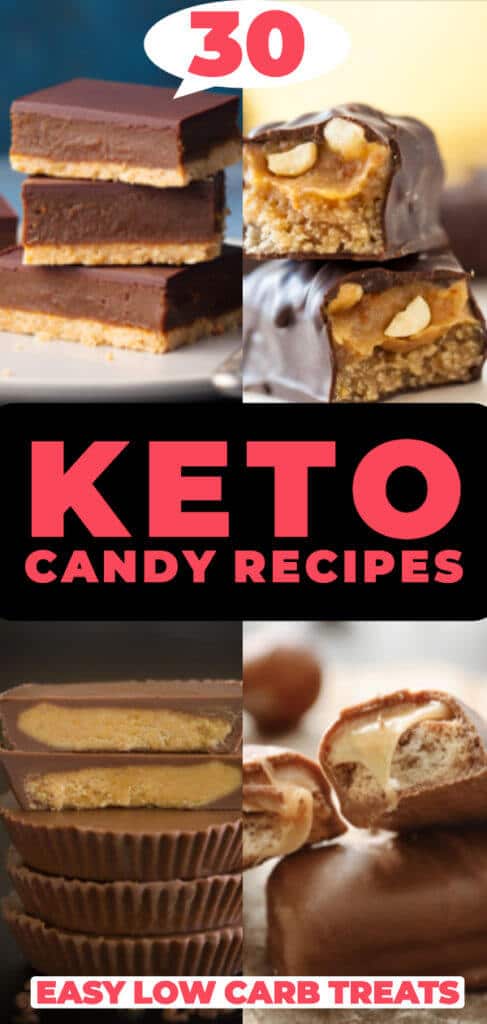 Looking for easy keto dessert recipes? If you’re on the ketogenic diet you’ll love these candy recipes! The best fat bombs, keto bars & candy combining cream cheese, chocolate & peanut butter! Whether you need a sugar free no bake low carb treat or an easy keto dessert or snack to help you lose weight you’ll love these easy ketogenic dessert recipes! Save for the holidays! #keto #ketorecipes #lowcarb #ketodessert #lowcarbdessert #dessert #sugarfree