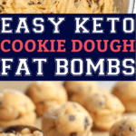 Keto Chocolate Chip Cookie Dough Fat Bombs! The best keto fat bombs on the ketogenic diet! Try this healthy, low carb snack recipe with cream cheese, peanut butter, sugar-free chocolate chips & butter for a keto dessert or snack that is out of this world delicious! Eggless, edible cookie dough! Seriously, the best easy no-bake keto fat bomb recipe EVER! #keto #ketorecipes