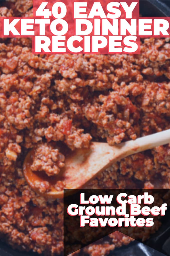 40 Keto Ground Beef Recipes! The best low carb dinner recipes with ground beef! If you’re looking for easy keto ground beef recipes for your ketogenic diet check out these easy keto dinner recipes! Simple keto casseroles, easy one-pot recipes, and keto crockpot meals that make losing weight delicious! From keto tacos to stuffed peppers & cabbage rolls there’s a budget-friendly keto ground beef recipe here your family will love! #keto #ketorecipes #lowcarb #lowcarbrecipes #groundbeef