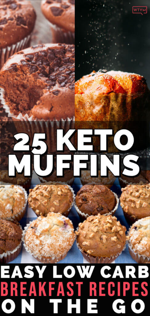 25 Easy Keto Muffin Recipes! The best easy keto breakfast recipes on the go! 25 of the best keto breakfast muffins made with almond, coconut flour & cream cheese in all your favorite sweet & savory flavors: blueberry, chocolate, cinnamon, banana, pumpkin, zucchini, strawberry & lemon! Plus, keto egg muffins with cheese, sausage and low carb veggies! If you’re on the ketogenic diet, these are the easy low carb breakfast muffins you need to start your day! #keto #ketorecipes #lowcarb