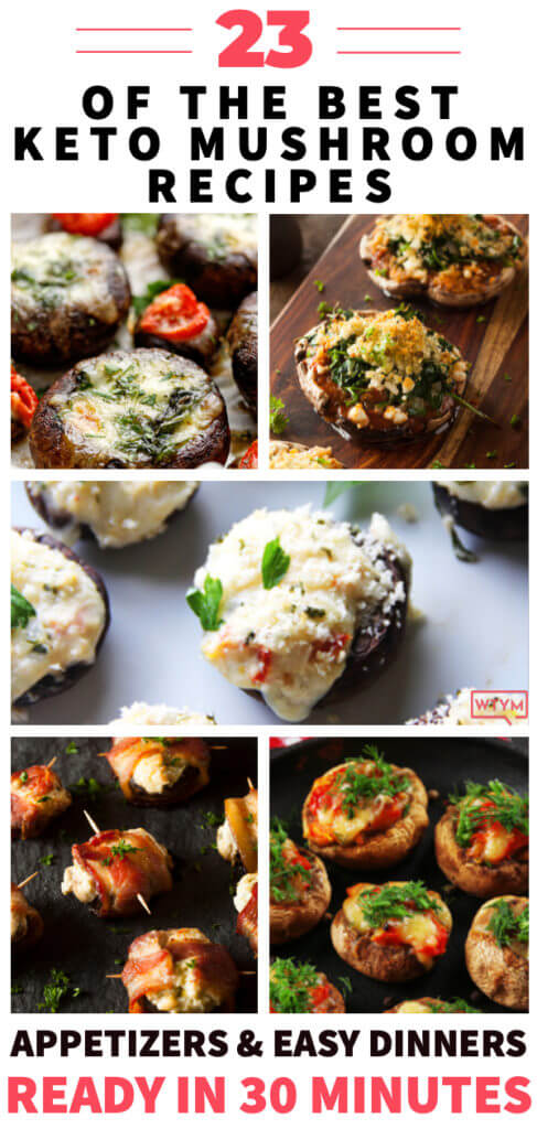 Healthy Keto Mushroom Recipes! Whether you’re on a clean eating, low carb keto diet, or Weight Watchers you’ll love these healthy keto mushroom recipes! These healthy mushroom recipes make awesome appetizers, low carb side dishes and easy main dishes you can make quick in the crockpot! From stuffed Portobello to bacon wrapped button with cream cheese, sausage & spinach you’ll find a fabulous keto mushroom recipe here!
