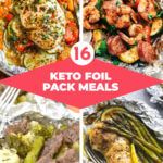 16 Keto Foil Pack Meals! Easy Low Carb 30 Minute Foil Packet Dinners For The Grill - Easy Keto Foil Packs make the best low carb summer dinner meals ready in 30 minutes or less! Whether you prefer chicken, shrimp, sausage, veggies, pork or fish you’ll find a new favorite easy keto dinner recipe for the grill or oven! Perfect low carb keto foil pack dinners for your next camping trip!