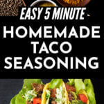 Easy Homemade Taco Seasoning Recipe | A simple recipe for homemade taco seasoning that’s keto, low carb, sugar free, & gluten free! Make taco night healthy with this budget-friendly 5 mintute keto-friendly taco seasoning! #tacoseasoning #keto #glutenfree #lowcarb