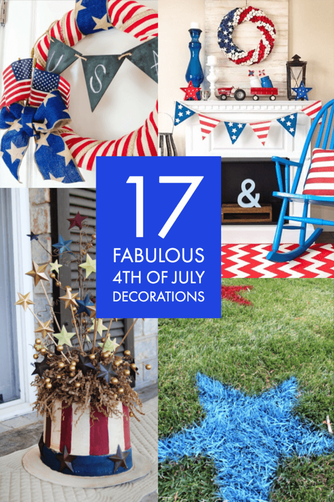 Looking for fun vintage decorations for your home this 4th of July? Beautiful mantle decor and farmhouse ideas! You must see these awesome crafts, 4th of July wreath and patriotic front porches! DIY American flags and super fun red white and blue decor to celebrate Independence Day! #4thofJuly #4thofJuly #redwhiteandblue #4thofJulydecor