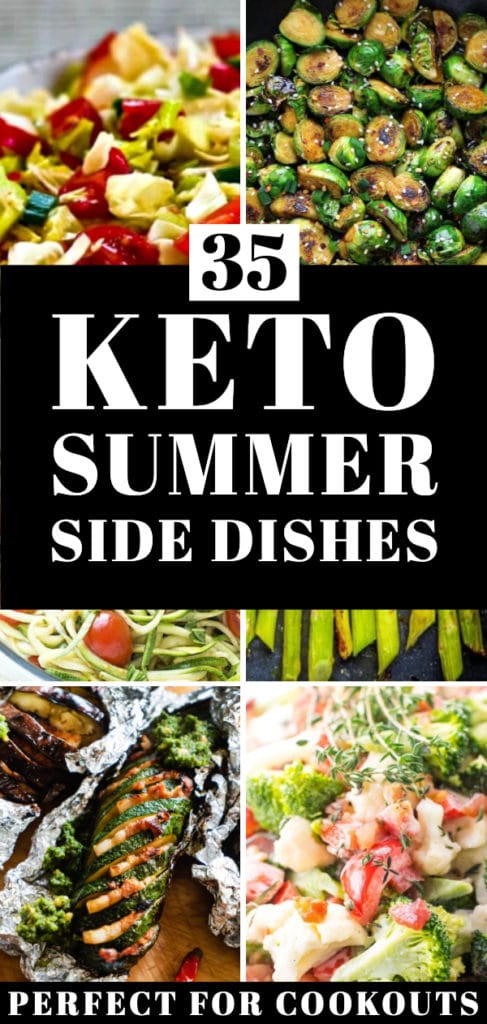 35 Easy Keto Side Dish Recipes. Whether you're planning a BBQ, cookout or family dinner these are the must-have keto diet side dish recipes you need! The best low carb sides for chicken, steak, fish & burgers! From cold keto salads with zucchini, broccoli, & cauliflower to grilled mushrooms, asparagus & eggplant plus green bean fries & Brussels Sprouts you're guaranteed to find new favorite keto side dish recipe for weight loss here! #keto #ketorecipes #lowcarb #LCHF #sidedish #sidedishrecipes