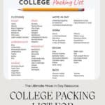 college packing list