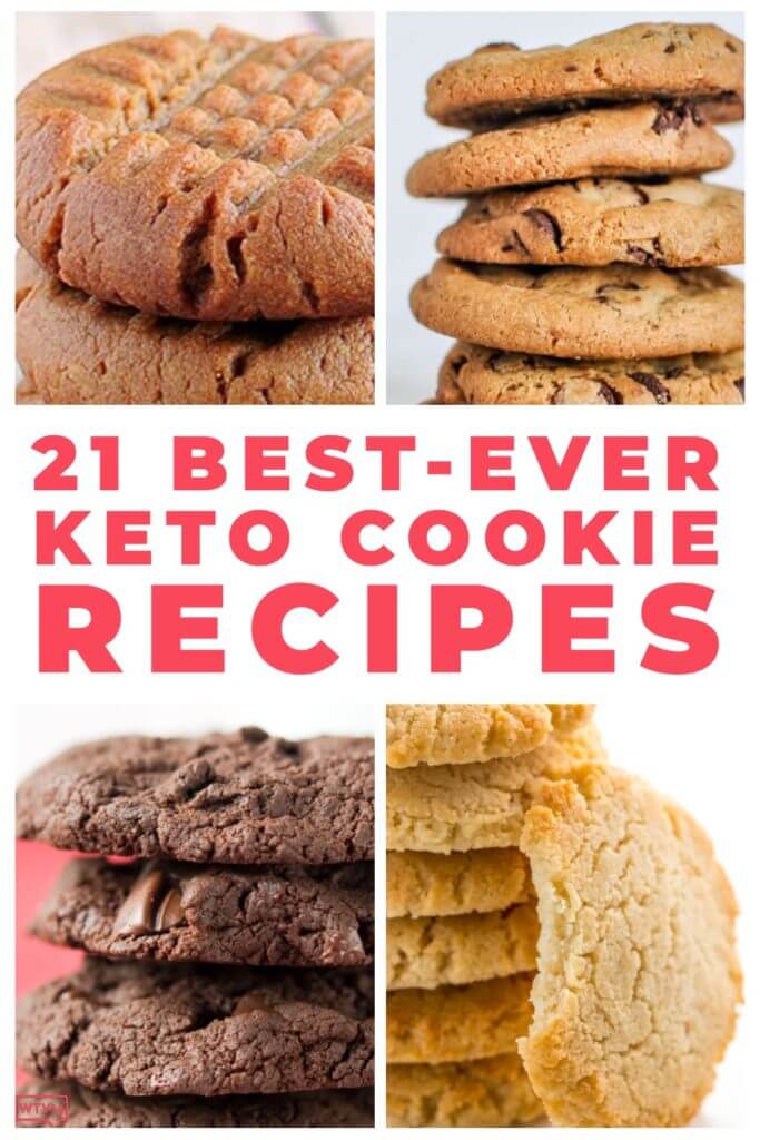 21 Keto Cookies! If you’re looking for easy, low carb treats with peanut butter, chocolate & cream cheese then check out these keto cookie recipes! I’ve been on the ketogenic diet for six years & these keto dessert recipes are legit! Whether you’re into almond flour or coconut, bake or no-bake - you’ll find a new favorite keto cookie here! Perfect for the holidays or any day! #keto #ketorecipes #lowcarb #sugarfree #sugarfreedesserts 
