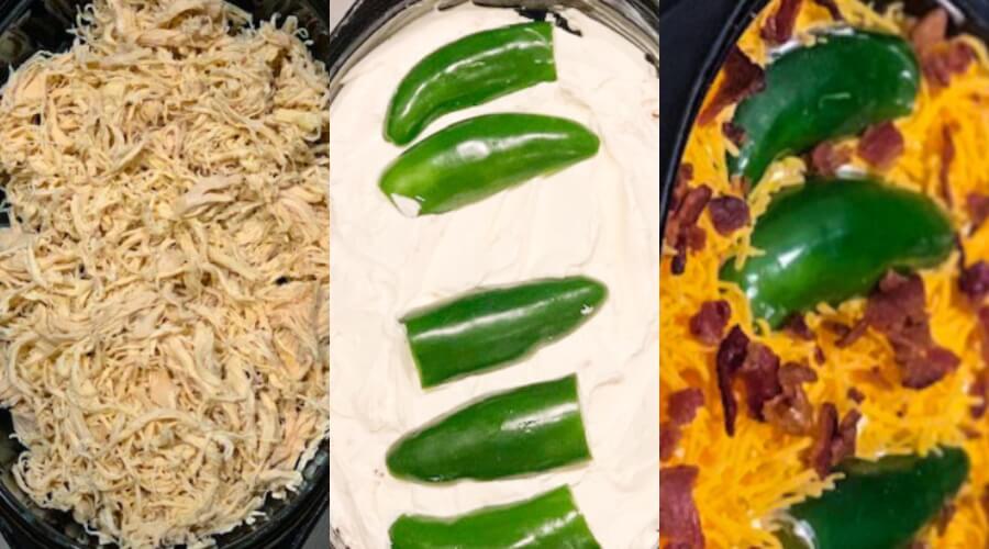 This Keto Chicken Jalapeno Popper Casserole with bacon is what an easy, low carb dinner is all about! Shredded chicken breasts covered in a fabulous combination of cream cheese, heavy cream & garlic with  jalapeno peppers topped with cheddar cheese & bacon. Keto comfort food with 4.3 net carbs! #keto #ketorecipes #ketodinner #lowcarb #casserole #Jalapeno #JalapenoPopper #chicken #dinner 