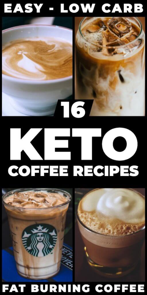 Looking for easy keto coffee recipes to make at home? Check out this collection of easy keto coffee drinks! From the best Bulletproof Coffee with MCT or coconut oil to your favorite Keto Starbucks recipes you'll find a fabulous low carb coffee drink or Keto frappucino to jumpstart your weight loss, fat burning & focus-even on busy mornings! #keto #ketorecipes #sugarfree #lowcarb #ketodrinks
