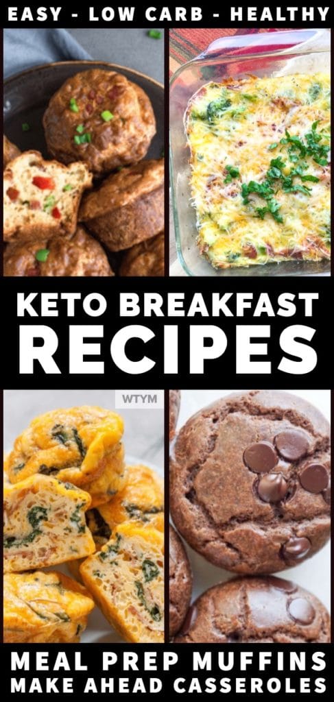 Need a few easy keto breakfast recipes to make ahead? These low carb, keto breakfast muffins and casserole recipes will save you on busy mornings! Add these healthy breakfasts to your weekly meal plan and make your life on the ketogenic diet so much easier! #keto #ketorecipes #ketogenic #lowcarb #lowcarbrecipes #breakfast