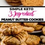 3 Ingredient Keto Peanut Butter Cookies Recipe