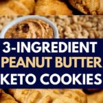 3-Ingredient Keto Peanut Butter Cookies. If you’re looking for an easy keto dessert recipe these homemade low carb peanut butter cookies are divine. With 3 ingredients this easy sugar-free cookie recipe makes gluten-free baking on the ketogenic diet simple and delicious! Make these keto peanut butter cookies in advance and freeze for the holidays or put this recipe together from start to finish in 30 minutes! Yum! #keto #ketorecipes #lowcarb #cookies #peanutbutter #glutenfree