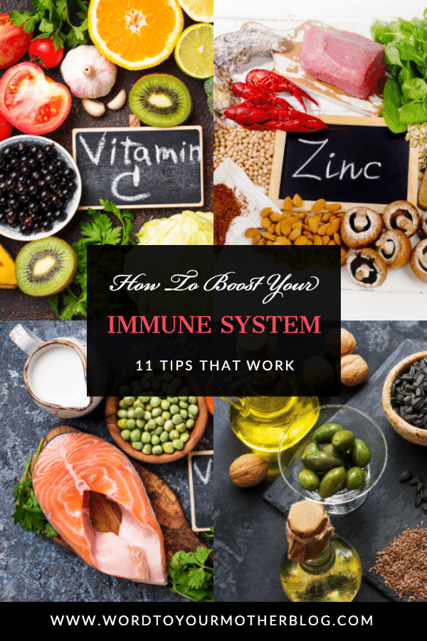How To Boost Your Immune System: 11 ways to boost and strengthen your immune system that work! From immunity building vitamins to healthy foods, these healthy habits and tips will keep you and your kids well, prevent colds and flu and strengthen your immune system. #immunity #immuneboosters #health