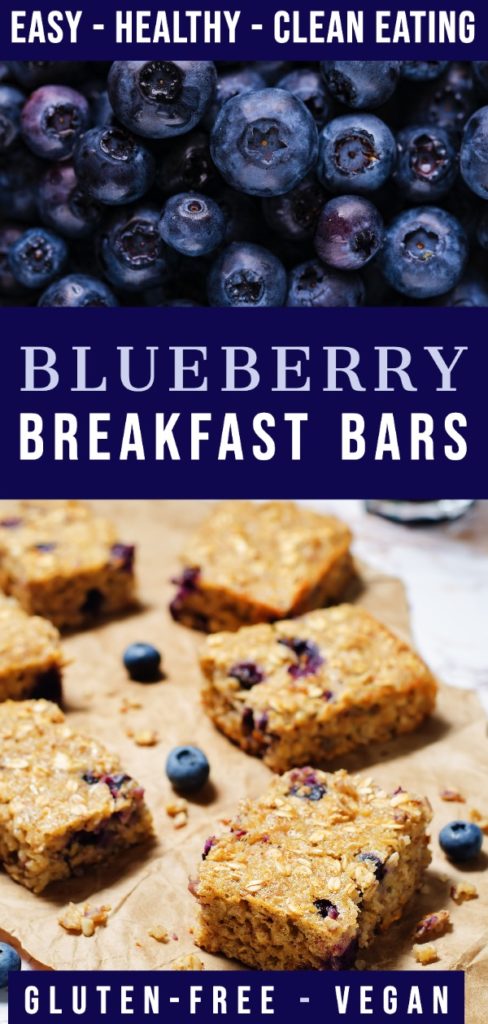Clean Eating Blueberry Oatmeal Breakfast Bars (Vegan, Gluten-Free) If you’re looking for a healthy breakfast recipe to start your mornings and help you lose weight check out this simple breakfast idea you can make ahead and enjoy on the go! These clean eating blueberry oatmeal breakfast bars with banana are gluten-free, vegan, freezer-friendly and kid approved with no added sugar! #healthy #healthyfood #sugarfree #breakfast #healthybreakfast #under300calories #cleaneating #vegan