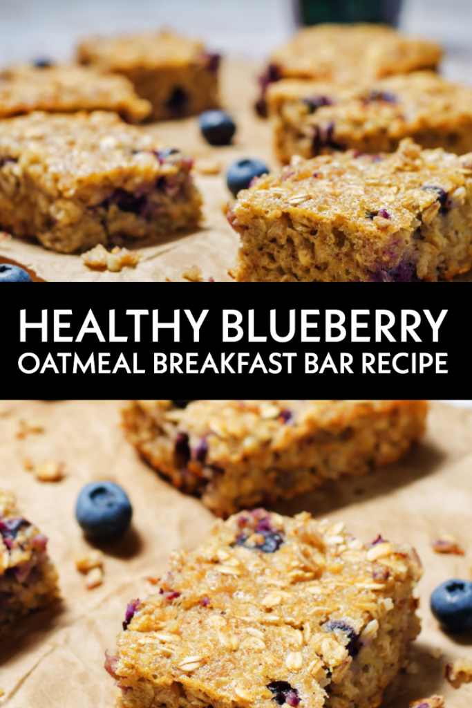 Clean Eating Blueberry Oatmeal Breakfast Bars (Vegan, Gluten-Free) If you’re looking for a healthy breakfast recipe to start your mornings and help you lose weight check out this simple breakfast idea you can make ahead and enjoy on the go! These clean eating blueberry oatmeal breakfast bars with banana are gluten-free, vegan, freezer-friendly and kid approved with no added sugar! #healthy #healthyfood #sugarfree #breakfast #healthybreakfast #under300calories #cleaneating #vegan 
