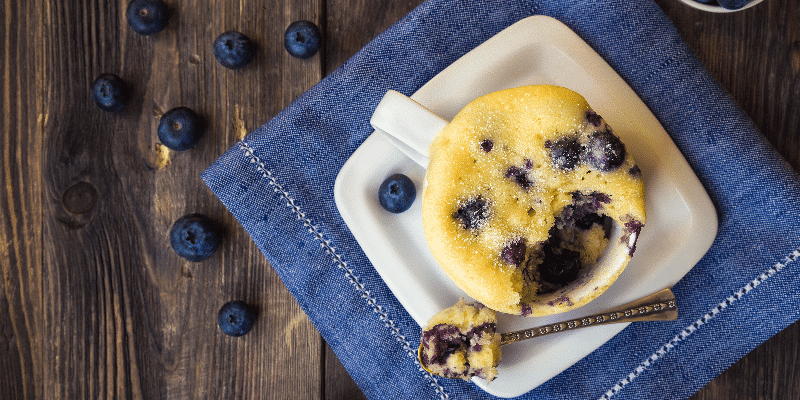 This Keto Blueberry Mug Cake Is The Ultimate Keto Microwave Muffin In A Mug (Gluten-Free, Paleo, Low Carb, Vegan)