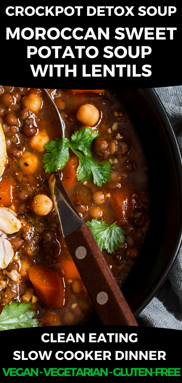 Slow Cooker Moroccan Lentil Sweet Potato Soup Recipe