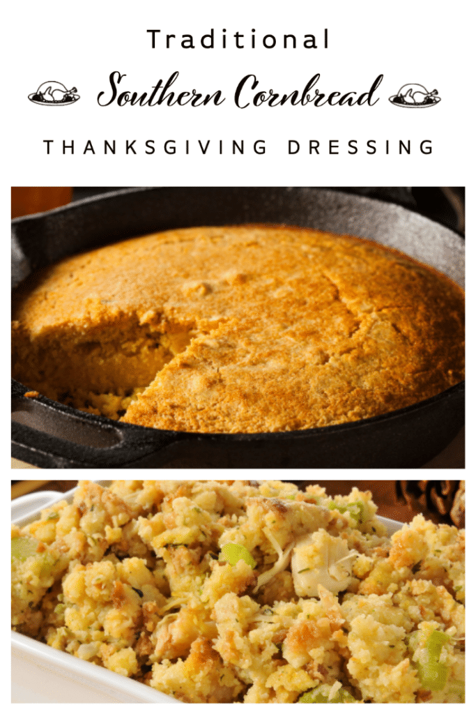 This homemade, old fashioned southern cornbread dressing recipe is the ultimate Thanksgiving side dish. It is the BEST soul food stuffing recipe with buttermilk cornbread, celery, onions, homemade chicken broth and Pepperidge Farm seasonings that make it a stand-out. If you’re looking for a classic Thanksgiving stuffing recipe for this year's Thanksgiving dinner this will not disappoint! 

