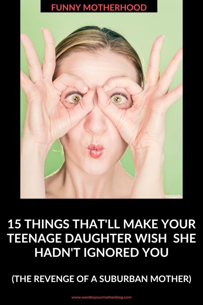 A funny story about a Mother's revenge on her teenage daughter after multiple attempts at bonding went ignored. Hilarious read that every parent with a sense of humor can relate to. 