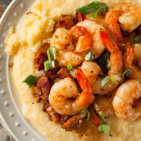 Keto Shrimp and Grits Recipe with Loaded Cauliflower Rice