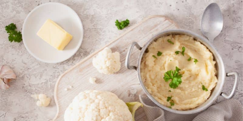 Keto goat cheese cauliflower mash